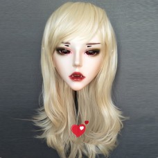 (MO)Crossdress Boy/Male Resin Half Head Man Cartoon Character Kigurumi Mask With BJD Eyes Cosplay Anime Role Lolita Doll Mask